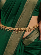 18k Gold-Plated Leaf Motif Design Waist Chain with Ruby Stone