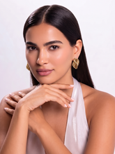 Gold Plated Intertwined Oval Stud Earrings