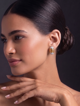 Yellow Oval Crystal Stud Earrings Silver Plated Statement Jewellery