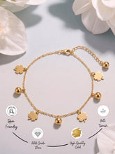 Gold Plated Clover Charm Bracelet Statement Jewellery
