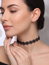 Black Lace Floral Choker Necklace Statement Jewellery