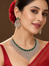 Emerald Green Stone Necklace and Earrings Set