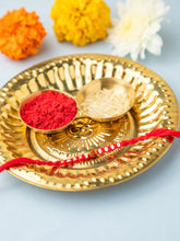 Rudraksh Rakhi with Red Thread & Pearl Beads