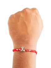 Divine Silver Shivling Rakhi with Red Thread & Silver Beads