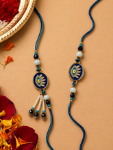 Blue Evil Eye Bhaiya Bhabhi Rakhi Set