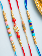Assorted Beaded Set of 4 Rakhis