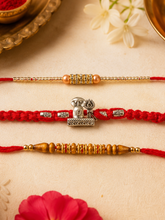 Red Beaded Set of 3 Rakhis