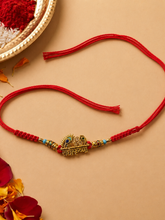 Red Stone Studded Designer Rakhi