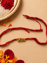 Red Gold Toned Message Rakhi