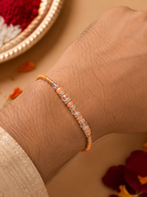 Red and Orange Beaded Rakhi