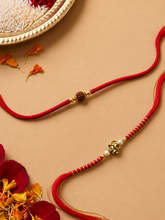 Red Beaded Set of 2 Rakhis