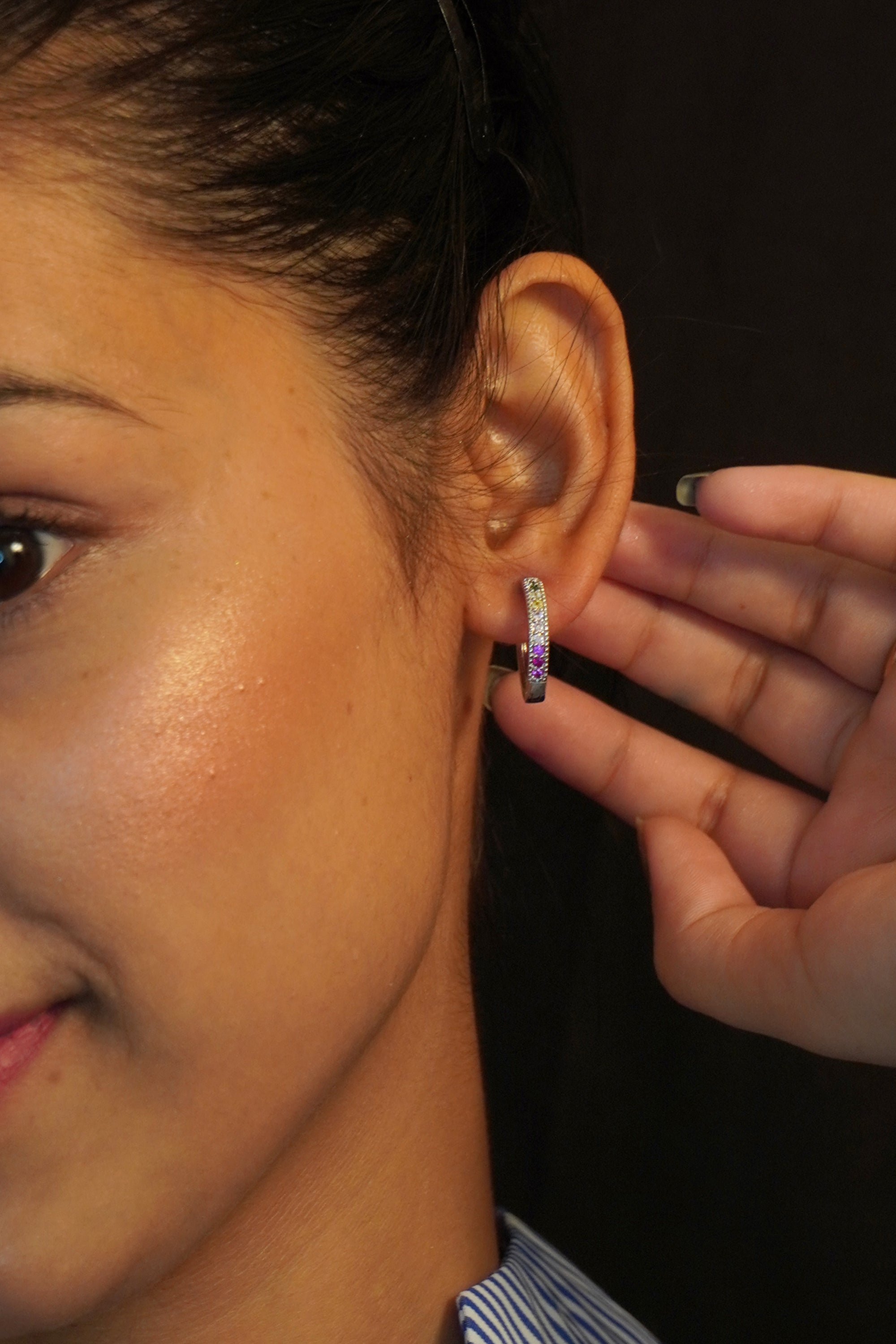 American Diamonds Huggie Earrings