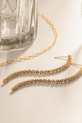 Brilliant American Diamonds Contemporary Dangler Earrings