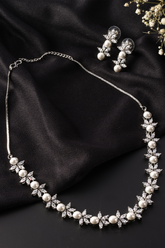 Classy Pearl American Diamonds Necklace Set