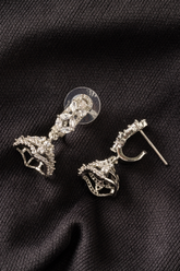 White American Diamond Bling Jhumki Earring
