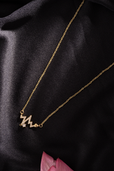 Heartbeat Zirconia Gold Plated Pendant Chain