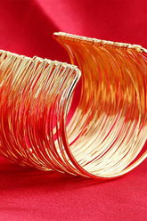 Fancy Gold Toned Wrist Cuff Wrap Bracelet