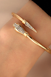 Gold toned snake designer adjustable bracelet
