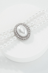 Party Wear Pearl Zirconia Choker Necklace