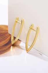 V Shape Waterproof Anti-Tarnish Gold Toned Hoop Earrings