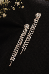 Shimmering Silver American Diamond Dangler Earrings