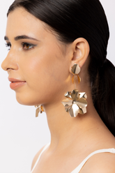 Retro-Gold Flower Dangler Earrings for Women