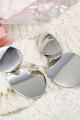 Silver Glossy Earrings for Women