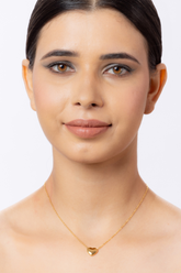 Gold Plated Elegant Heart Golden Pendant Chain Necklace