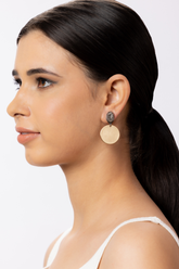 Gold Plated Alluring Round Bronze Dangler Earring