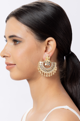 Traditional Laxmi chandbali Earring with Mirror Work