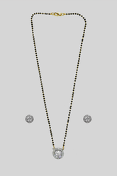 Round Solitaire American Diamonds Mangalsutra Set
