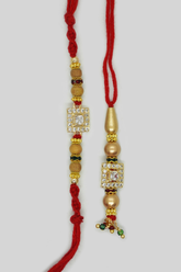Zirconia (CZ) Pair Couple Rakhi for Bhaiya Bhabhi