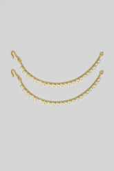 Fancy Gold-Plated Single Layered Earring Chain