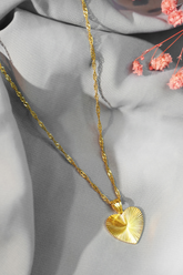 24K gold heart pendant chain