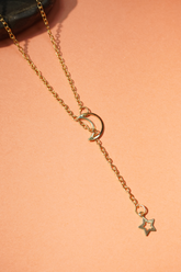 Moon Star Gold Necklace Chain