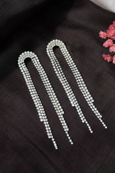 Shimmering Cubic Zircons Tassel Earrings