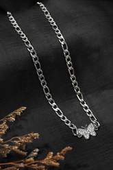 Fancy butterfly chain link necklace