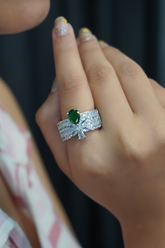 Royal Green Zirconia Crystal Ring