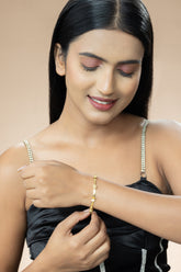 Gold Toned Snake Chain Bracelet with Gold-Plated Butterfly Design