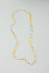 Gold-Plated Necklace Chain with White Zircon Stone