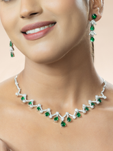 Glamorous American Diamond Necklace with Earrings Set