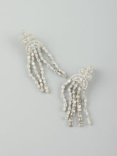 Stylish White American Diamond Danglers with White Cz-Cubic Zirconia Stones