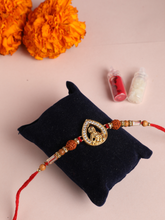 18K Gold Plated Cz Studded Bal Gopal Designer Thread Rakhi