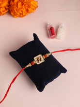 18K Gold Plated Om Design Cz Rakhi for Bhaiya