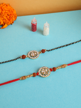 18k Gold Plated Floral Cz Zirconia Designer Pair Rakhi