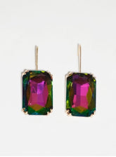 Niscka Swarovski Stone Dual Tone Gold Plated Drop Earrings