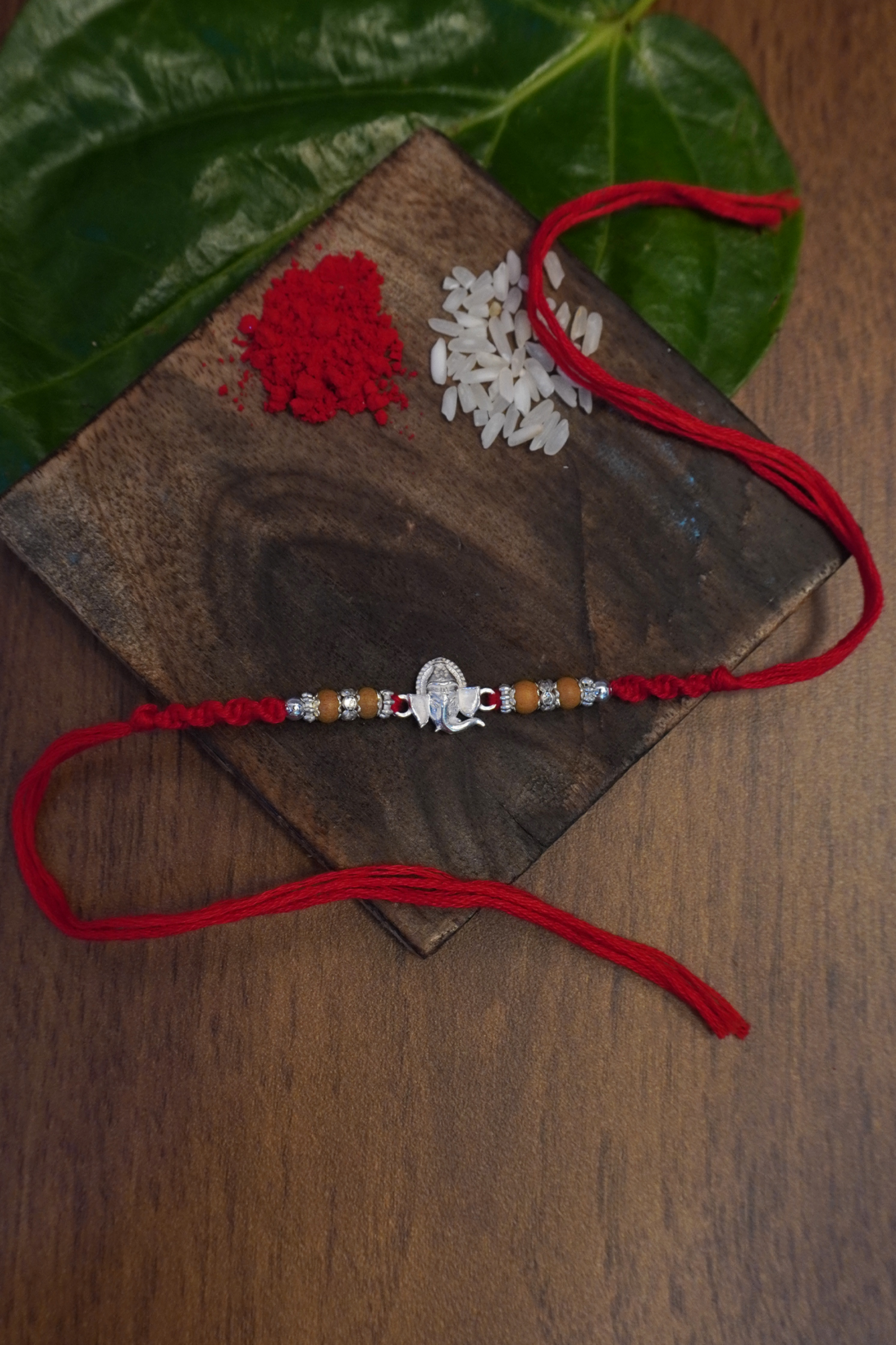 Designer Combo 925 Sterling Silver Rakhi - Silver Rakhi Design For Brother