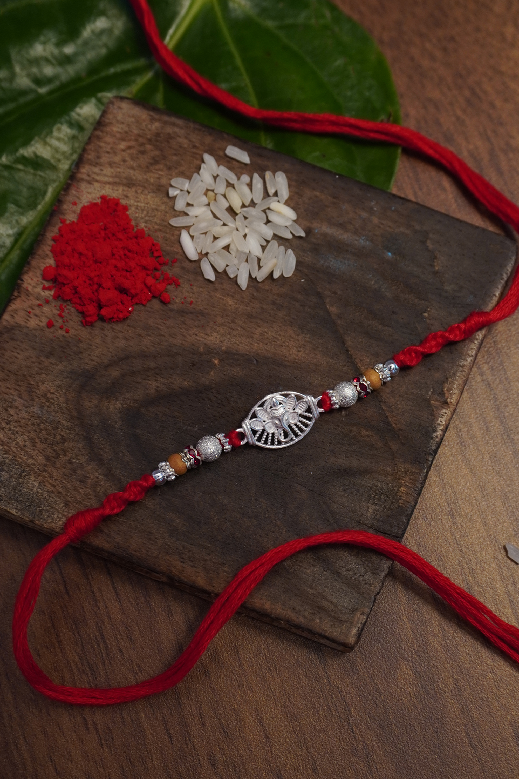 925 Sterling Silver Designer Rakhi - Silver Rakhi Bracelet For Brother