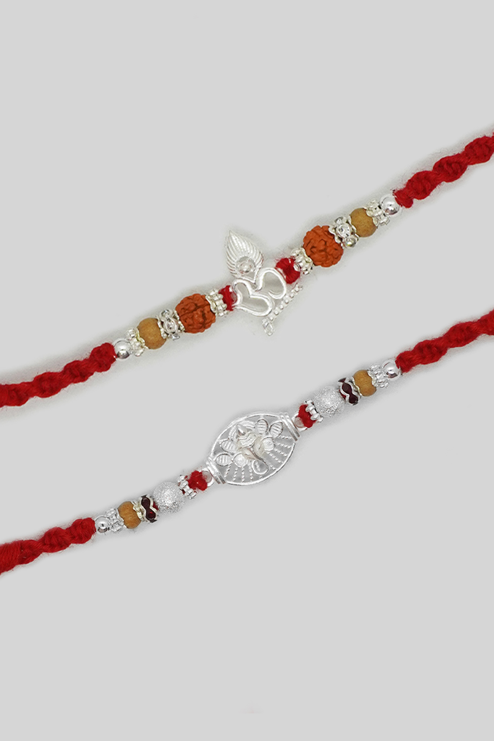 925 Sterling Silver Combo Ganesh & Om Rakhi