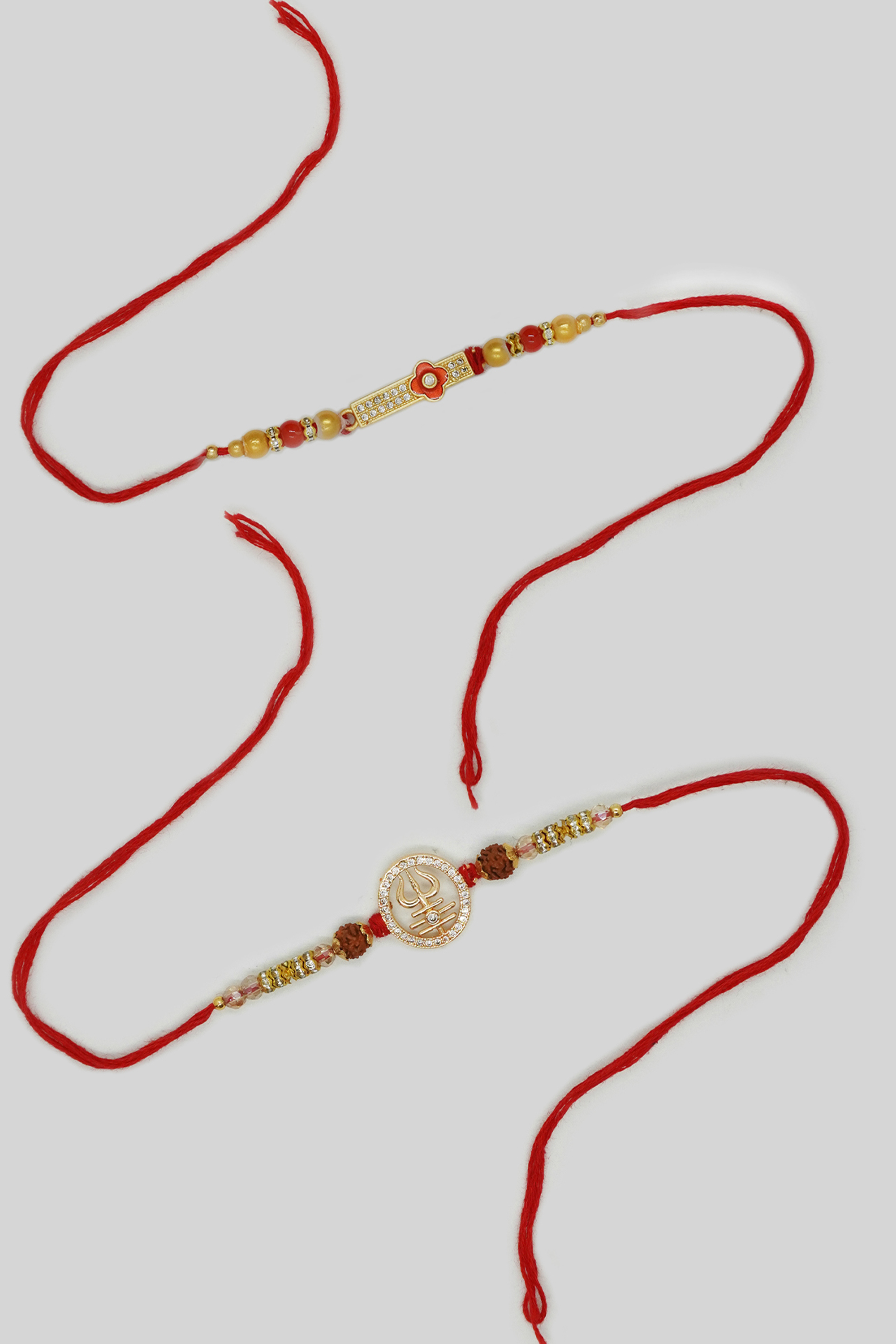 Gold Plated CZ Combo Design Rakhi